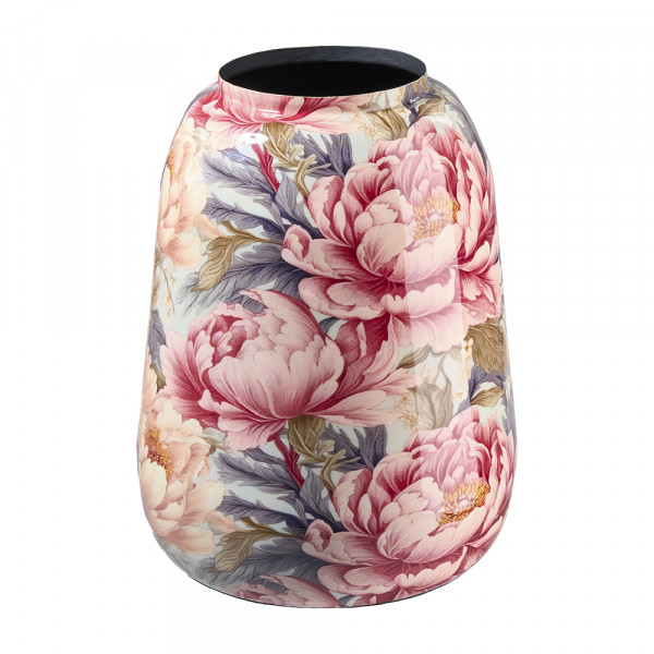 Metall-Dekovase Blumenmuster