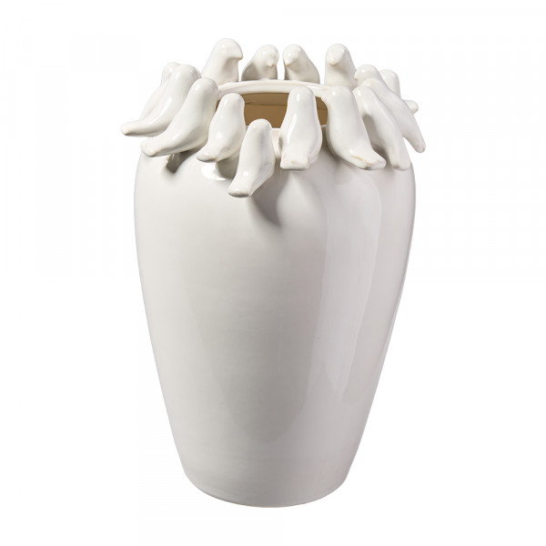 Vorbestellung: (299) Keramikvase "Vogelrand" -H32cm