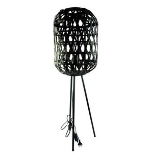 Bambus-Lampe am Metallfuss