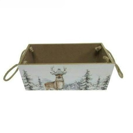 Deko-Holzbox "Winterhirsch"