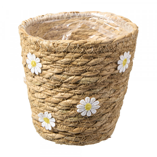 Seegras Korb mit Blümchen