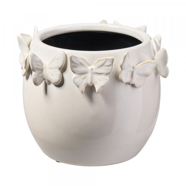 Vorbestellung: (302) Keramik Übertopf Schmetterlingrand