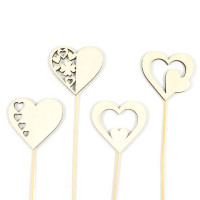 Holz Stecker Herz 4f sort. Holz Stecker Herz 4f sort.