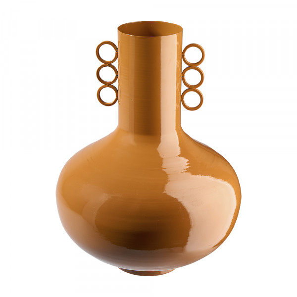Vase Metall mit Ringen x6