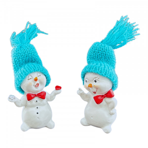 Niedliche Poly-Schneemänner 2f. Sort.