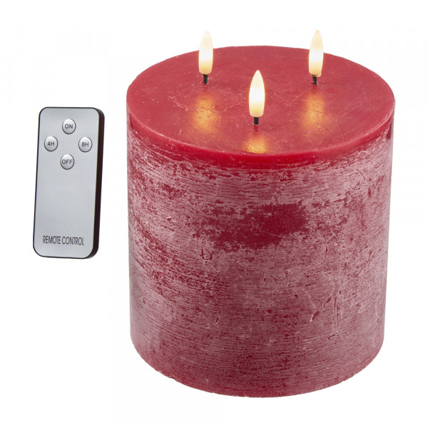 LED 3-Dochtkerze mit Remote und Timer