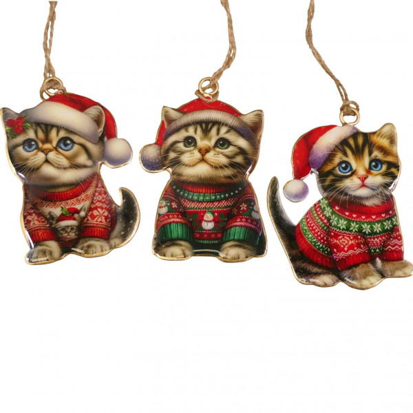 Metall-Katzen mit Mütze Metall zum Hängen
