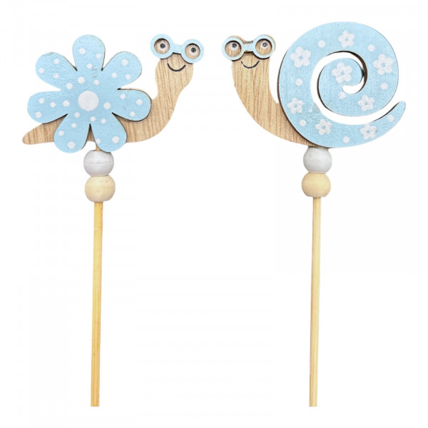 Holz-Schnecke Brillchen Stecker 2f sort.