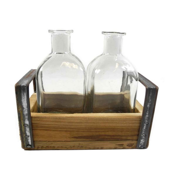 Holz-Box mit Flaschen