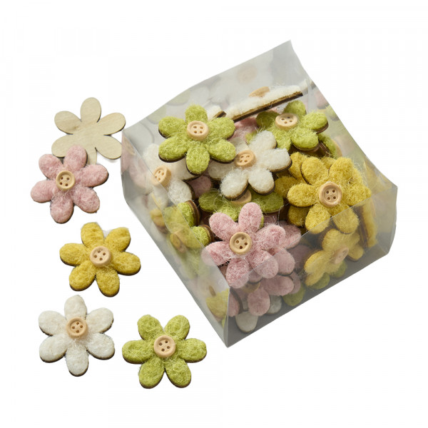 Holz-Filz Streublüte 4f. Sort.