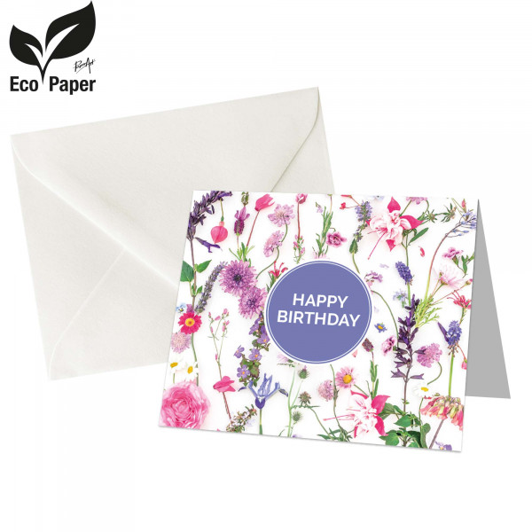 Karte MIDI &quot;Eco Flower - Happy Birthday&quot; mit Kuvert