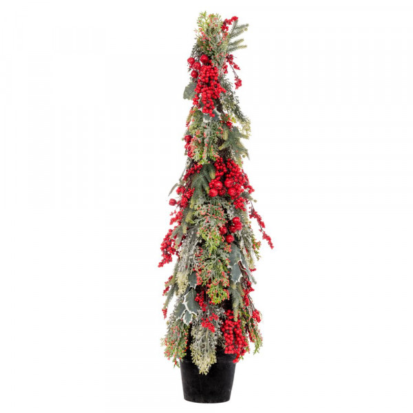 Weihnachtsbaum mit Beeren und Kugeln
