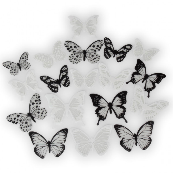Poly-Schmetterlinge mit Klebepunkt 18Stk/Poly