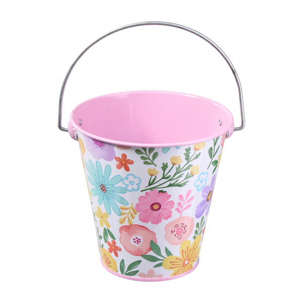 Vorbestellung: (223) Metall Eimer "Flower-Mix" -D11,5cm