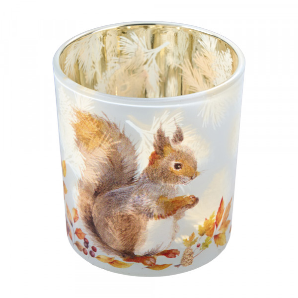 Glas-Teelicht Eichhörnchen