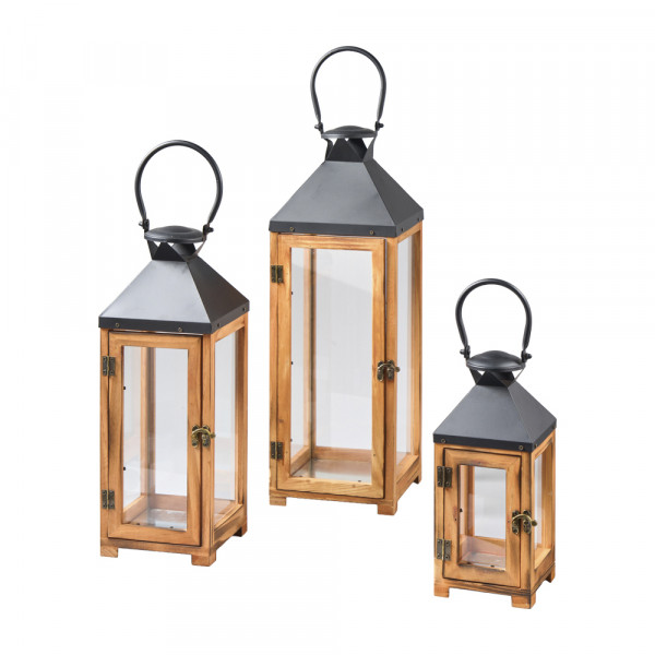 (499) Holz Laternen Set/3 (ab 15.9. erhältlich)