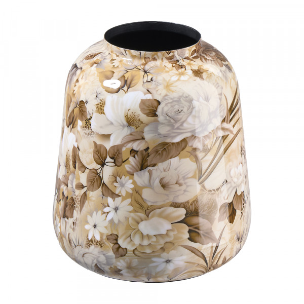 Vorbestellung: (489) Metall-Dekovase Blumenmuster