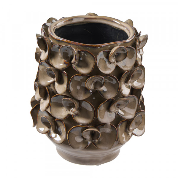 Design-Keramikvase Blattwerk