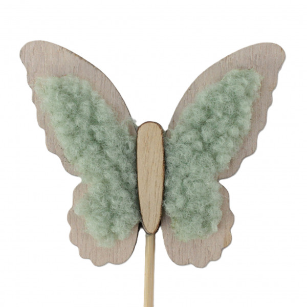 Woll-Holz Schmetterling "Dolly" Stecker