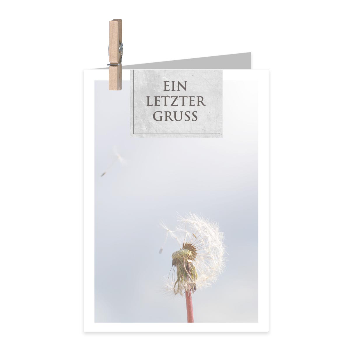 Trauerkarte MINI mit Klammer ''Ein letzter Gruß' | Kleine Karten