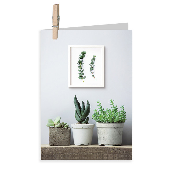 Karte MINI mit Klammer ''Urban Jungle Mini - Blanco'