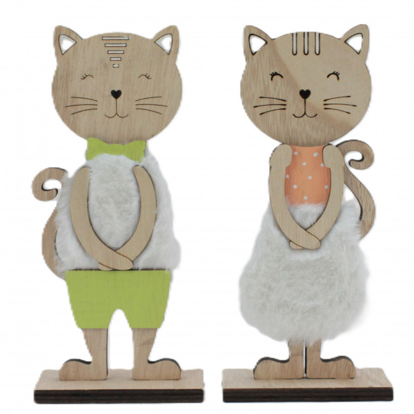 Holz-Katzen "Luca u. Luci"