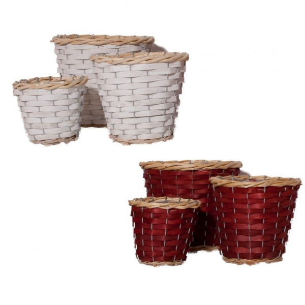 Holzspan-KorbTopf 3f sort. 2 Farben