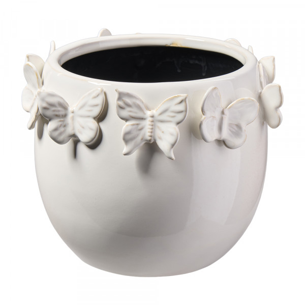 Vorbestellung: (303) Keramik Übertopf Schmetterlingrand