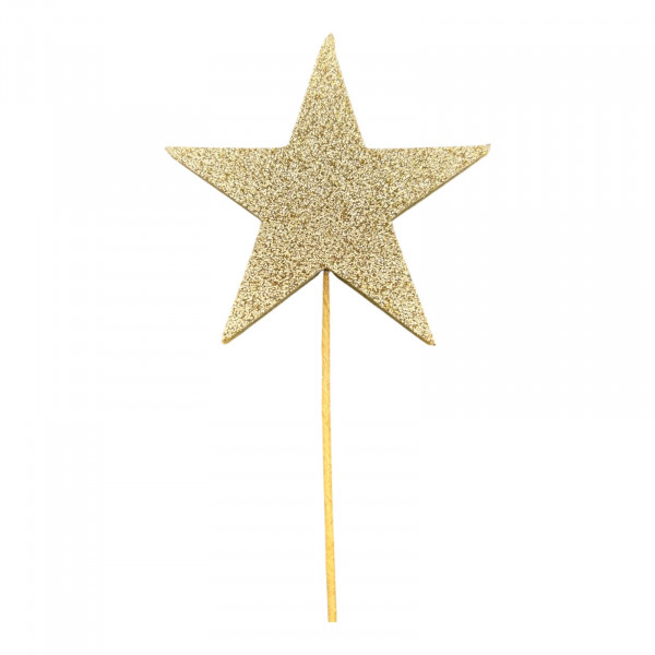 Holz-Glitterstern am Pick