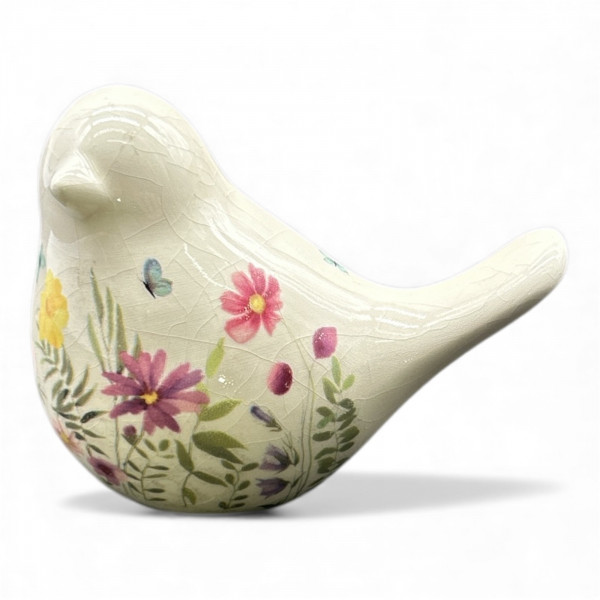 Porzellan-Vogel mit Blumendekor