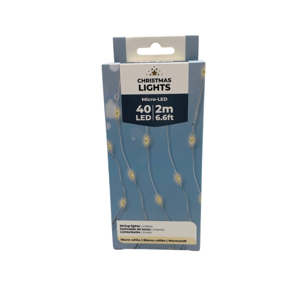 Hit-Preis Mikro-Lichterkette 40 Lichter 3 AA Batterien
