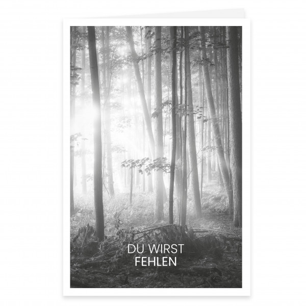 Grußkarte mit Kuvert "Du wirst fehlen"