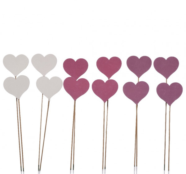 Holz-Herzen am Stab
