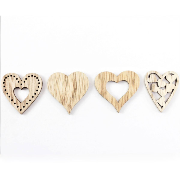 Holz-Herz Streu Ravenna 4fach sort.