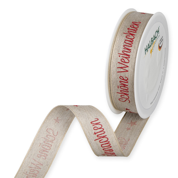 Leinen-DruckBand "Schöne Weihnachten"