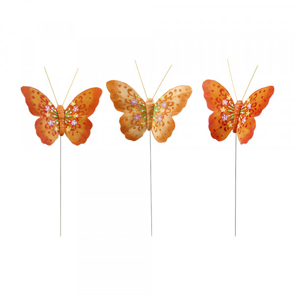 Vorbestellung: (141) Feder Schmettterling 3f sort.