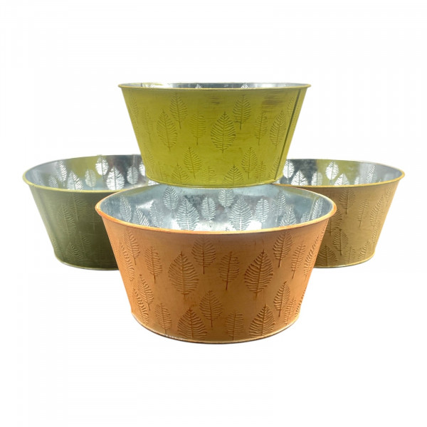 Metallschale "Herbstblatt" 4 Farben sort.