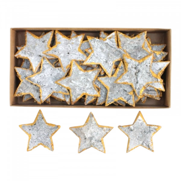 Birkenrindestern-Streu mit goldenen Rand