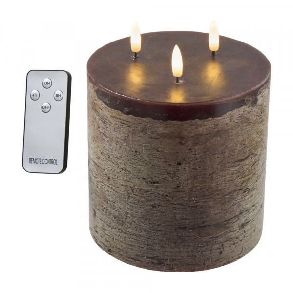 LED 3-Dochtkerze mit Remote und Timer