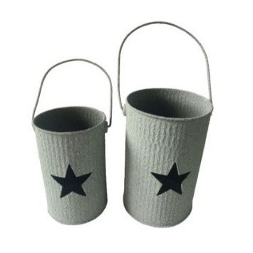 Metall-Stern Laterne mit Glas