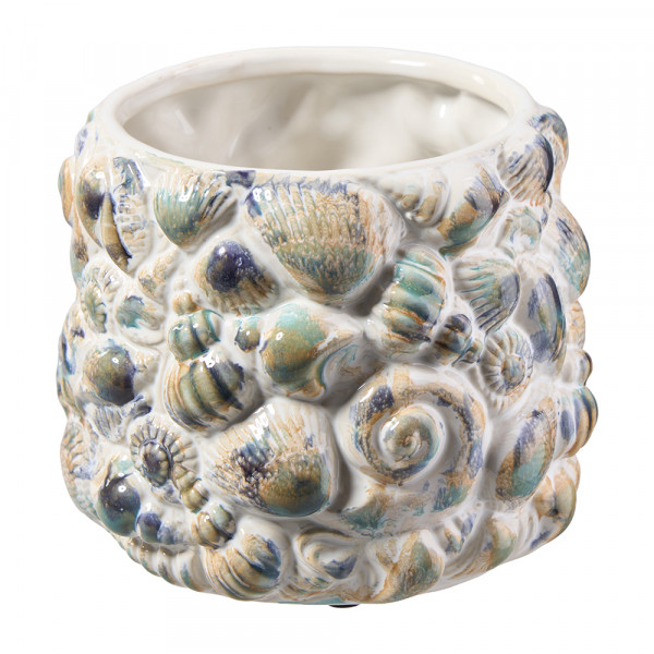 Vorbestellung: (080) Keramiktopf "Muscheln" -D15cm