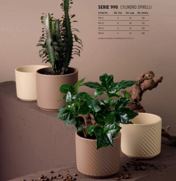 Keramik-Orchideen-Topf "Cylindro Spirelli"