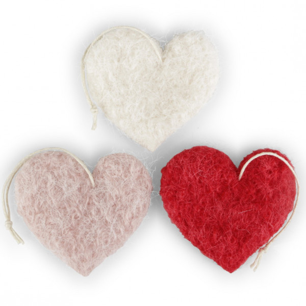 Holz-Herz am Hänger 3fach