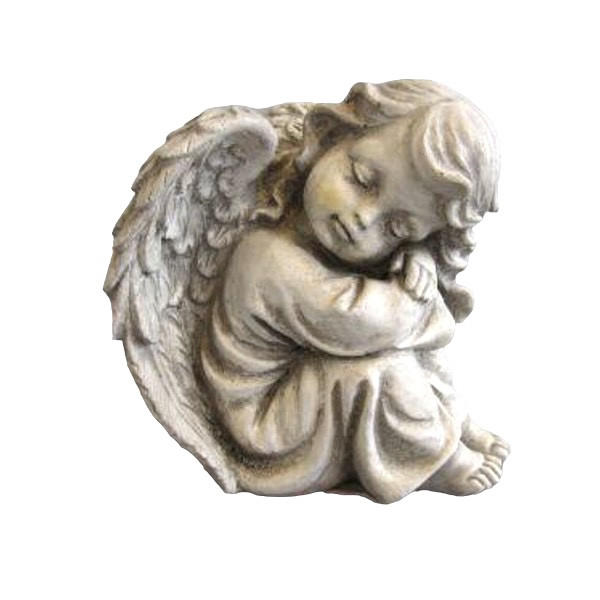 Poly-Engel sitzend Hände am Knie