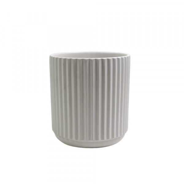 Keramik-Vase rund geriffelt