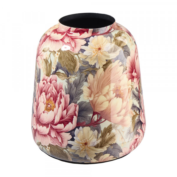 (571) Metall-Dekovase Blumenmuster