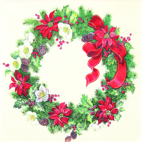 20 Servietten "Christmas Wreath"