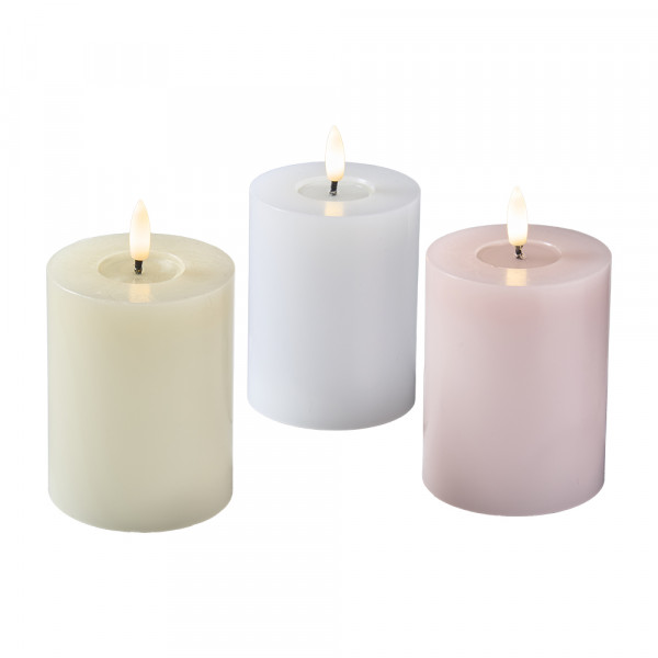 (224) LED Kerze mit Batterie 3f sort.