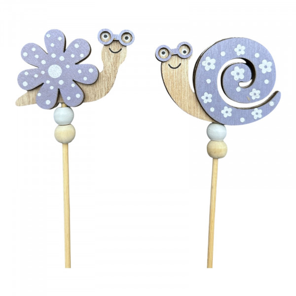 Holz-Schnecke Brillchen Stecker 2f sort.