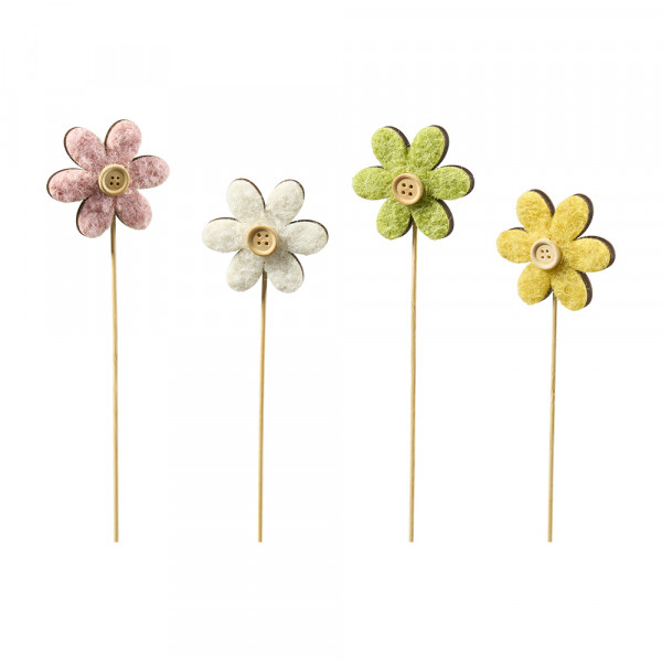 Holz-Blütenstecker 4f sort.